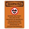 Signmission Safety Sign, OSHA WARNING, 14" Height, Portrait OS-WS-D-1014-V-12983 - alternate 1